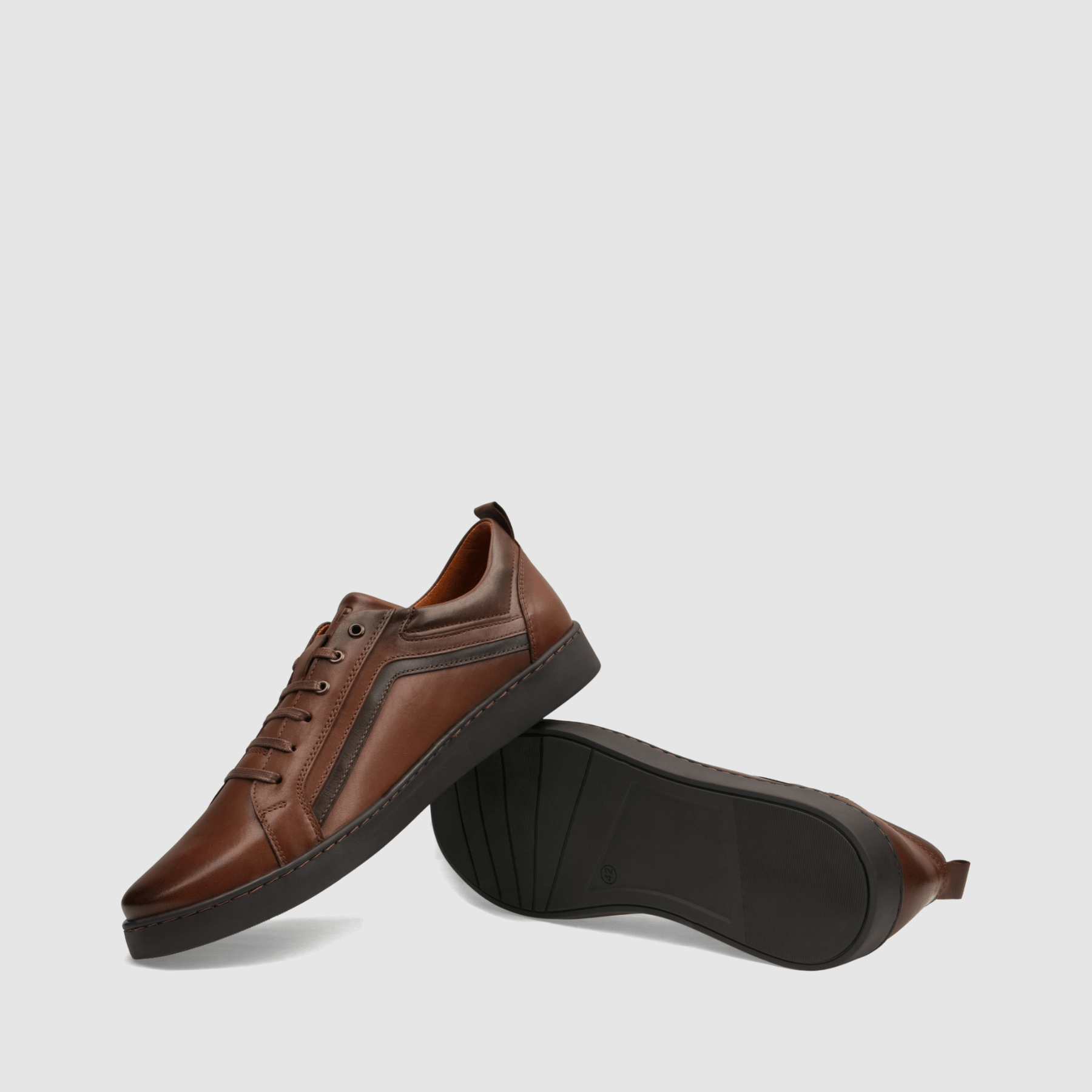 Trampki TAPI A - 7709 brązowa licowa skóra - TAPI nero - Brązowy - 7