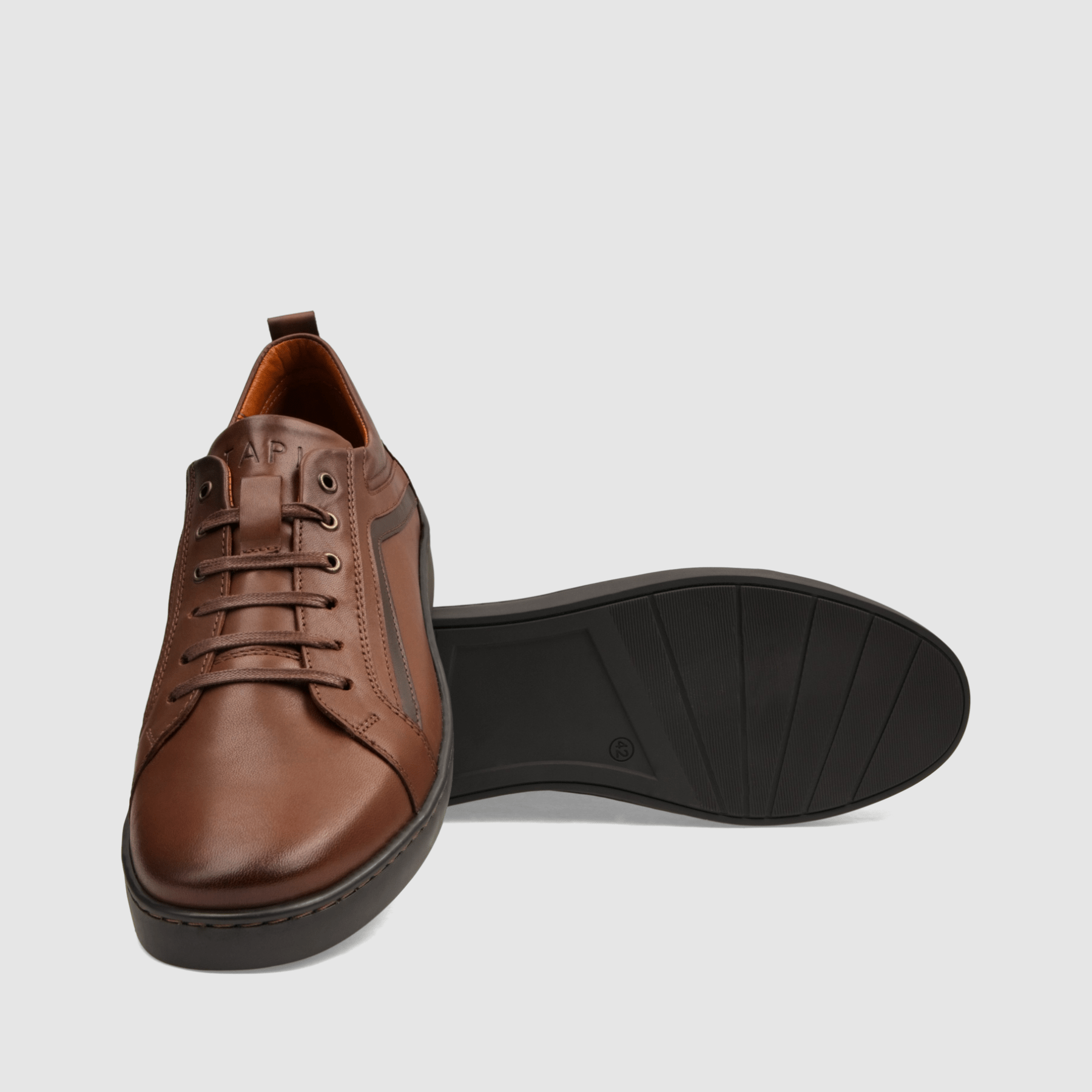 Trampki TAPI A - 7709 brązowa licowa skóra - TAPI nero - Brązowy - 4