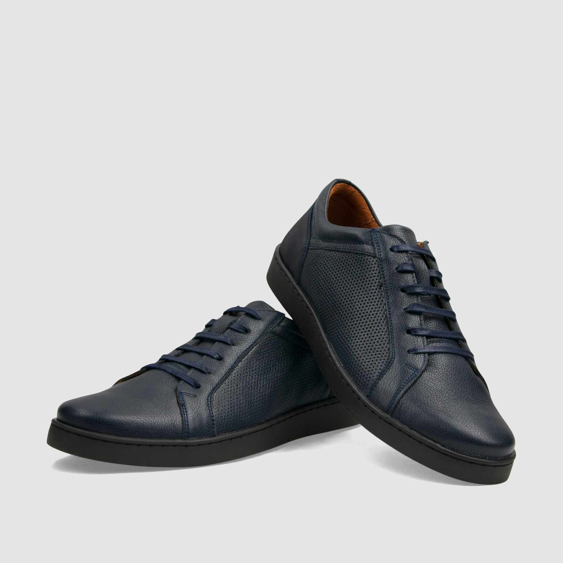 Trampki TAPI B - 7618 granatowa licowa skóra - TAPI nero - Sneakersy i sportowe - Granatowy - 3