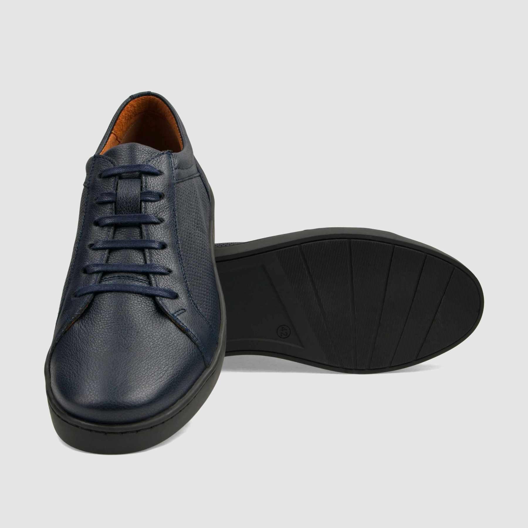Trampki TAPI B - 7618 granatowa licowa skóra - TAPI nero - Sneakersy i sportowe - Granatowy - 4