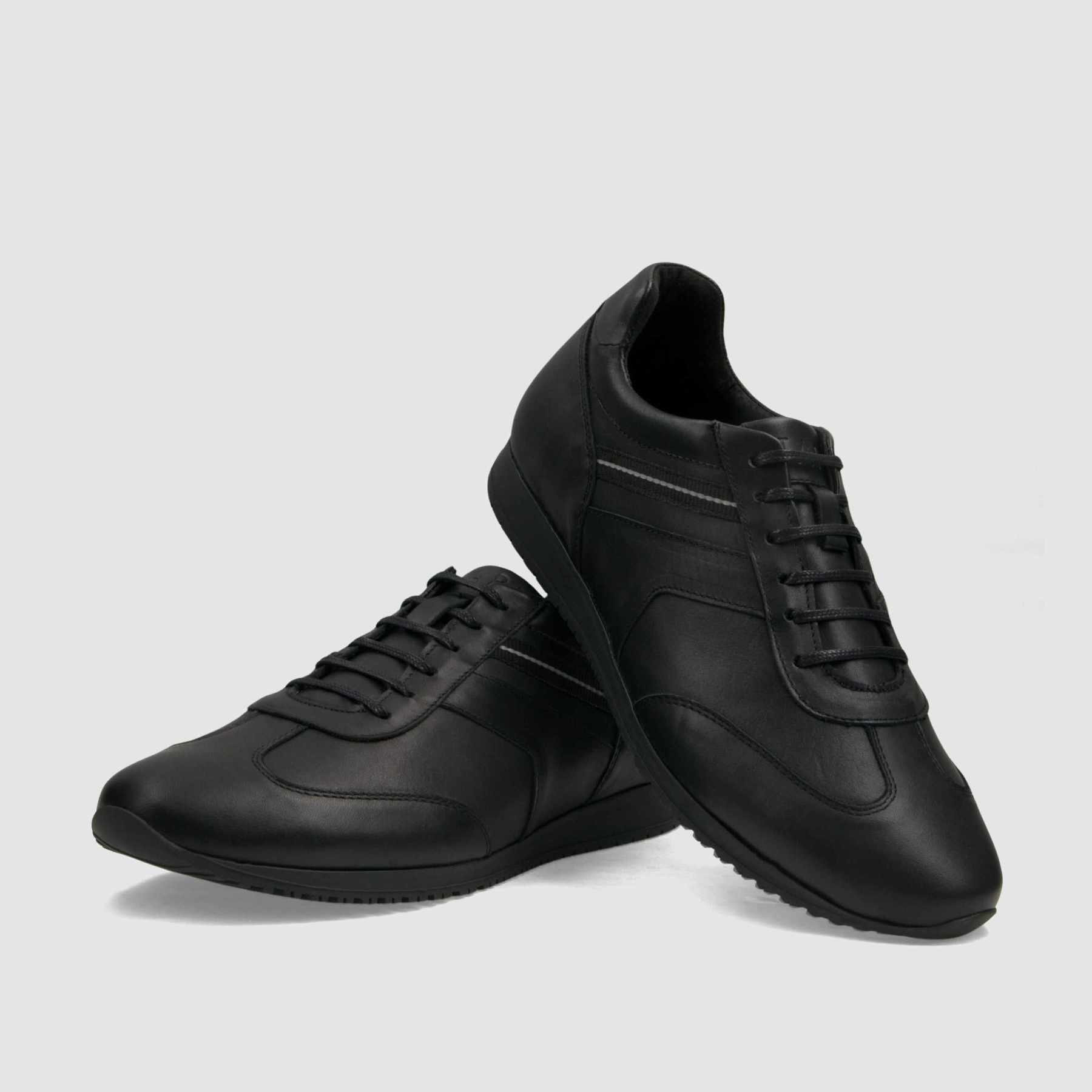 Trampki TAPI C - 7387 czarna licowa skóra - TAPI nero - Sneakersy i sportowe - Czarny - 3