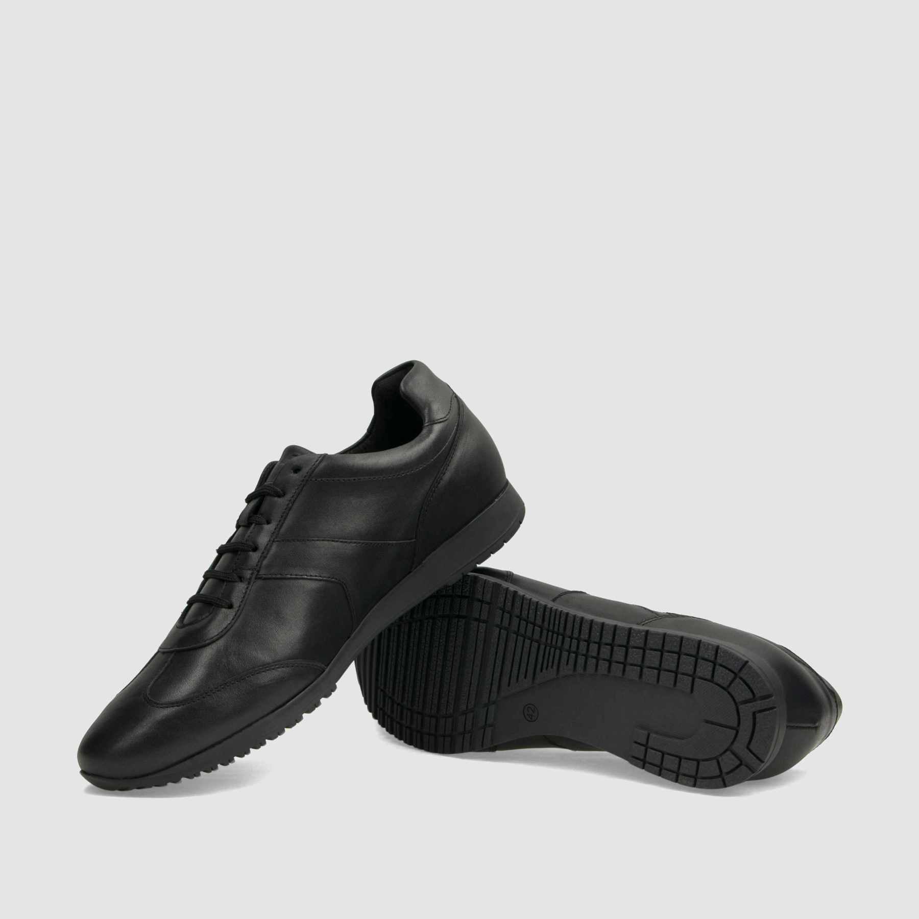 Trampki TAPI C - 7387 czarna licowa skóra - TAPI nero - Sneakersy i sportowe - Czarny - 7