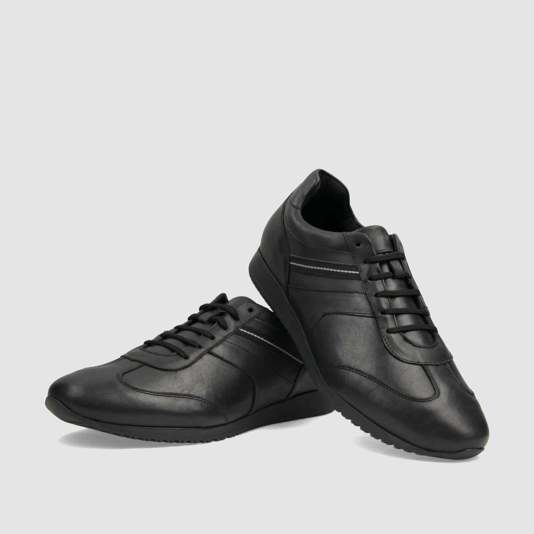 Trampki TAPI C - 7387 czarna licowa skóra - TAPI nero - Sneakersy i sportowe - Czarny - 3