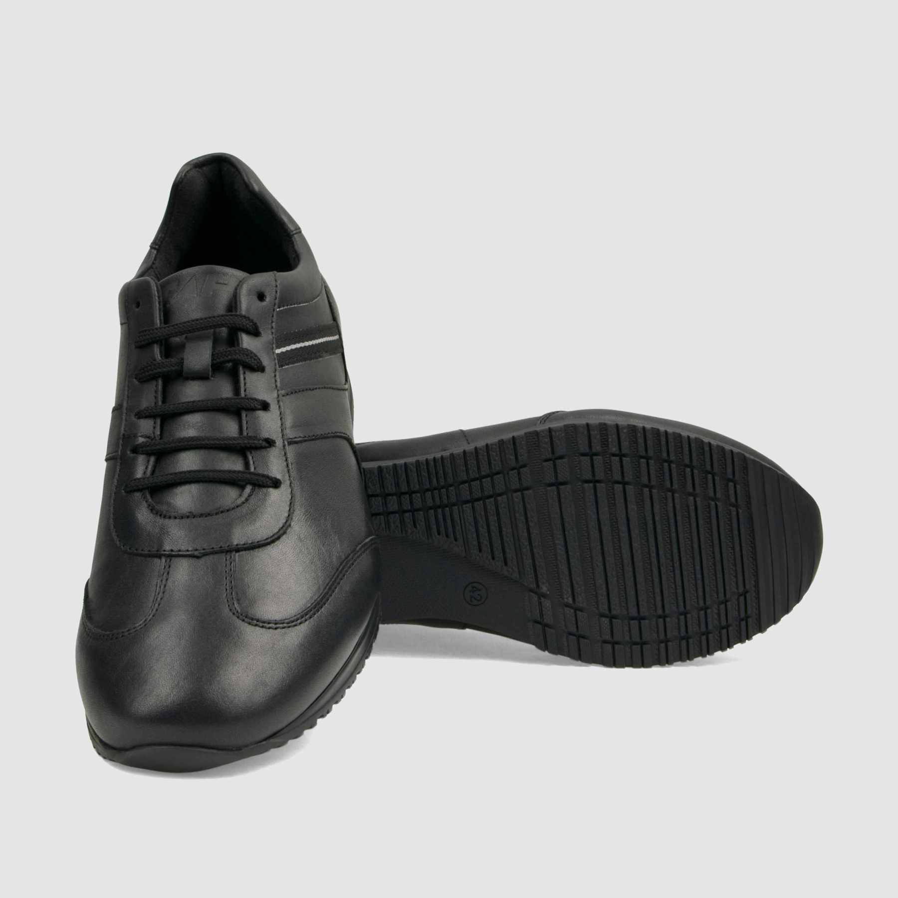 Trampki TAPI C - 7387 czarna licowa skóra - TAPI nero - Sneakersy i sportowe - Czarny - 4