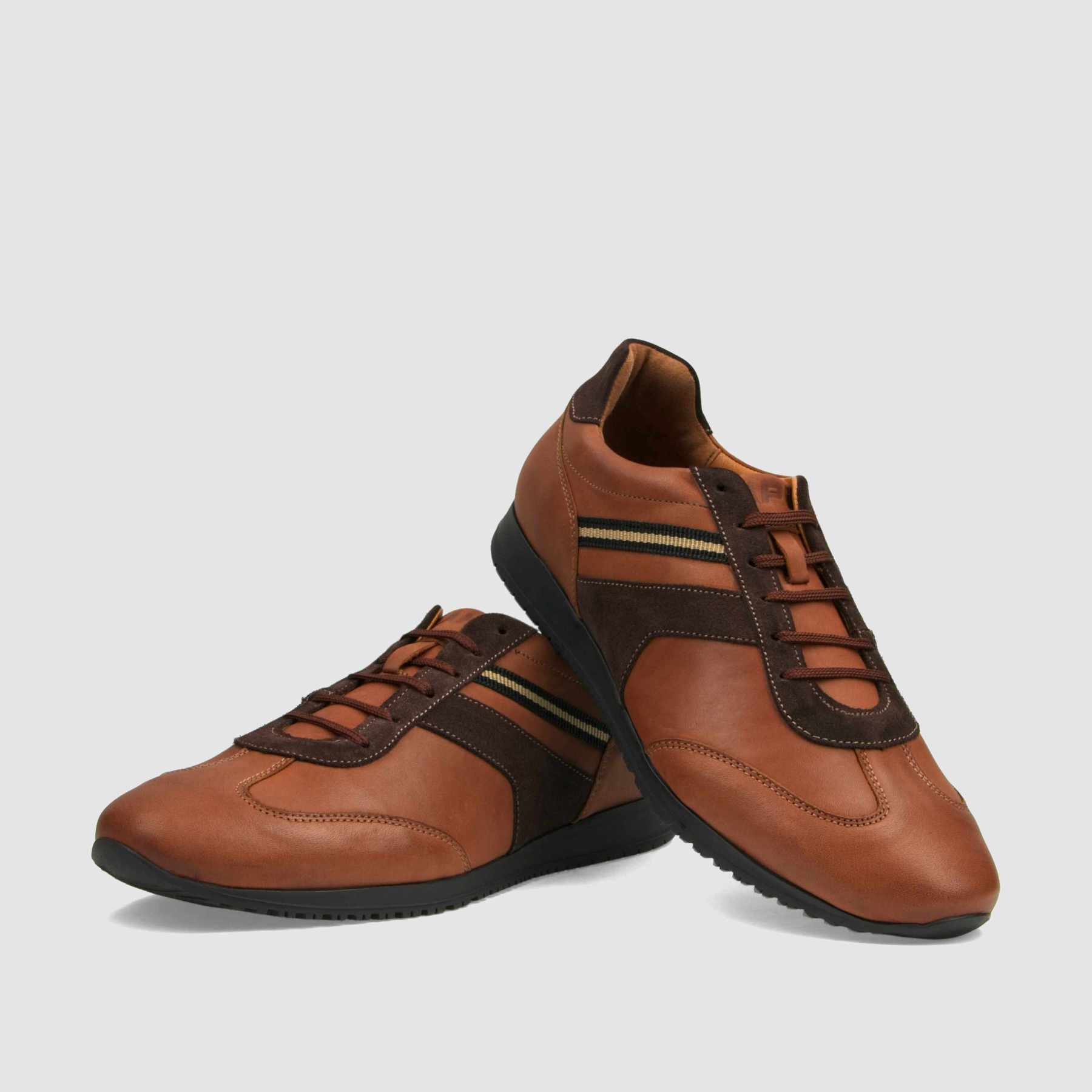 Trampki TAPI D - 7387 brązowa licowa skóra - TAPI nero - Sneakersy i sportowe - Brązowy - 3