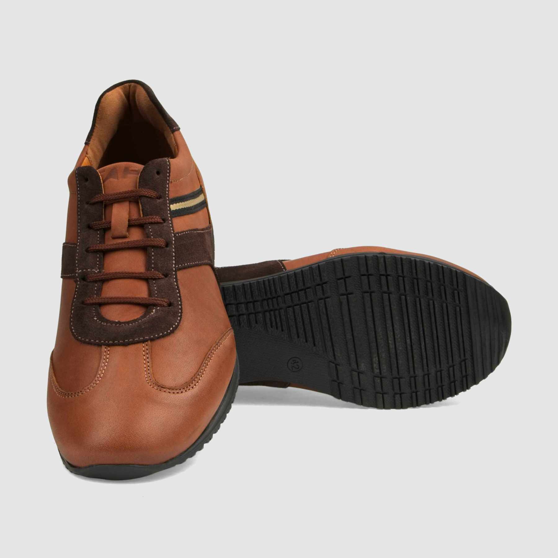 Trampki TAPI D - 7387 brązowa licowa skóra - TAPI nero - Sneakersy i sportowe - Brązowy - 4