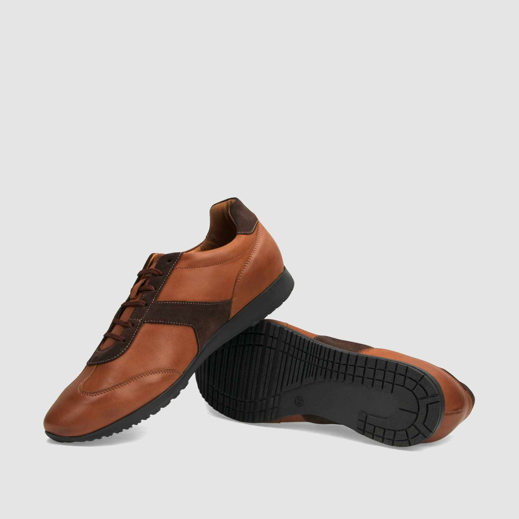 Trampki TAPI D - 7387 brązowa licowa skóra - TAPI nero - Sneakersy i sportowe - Brązowy - 7