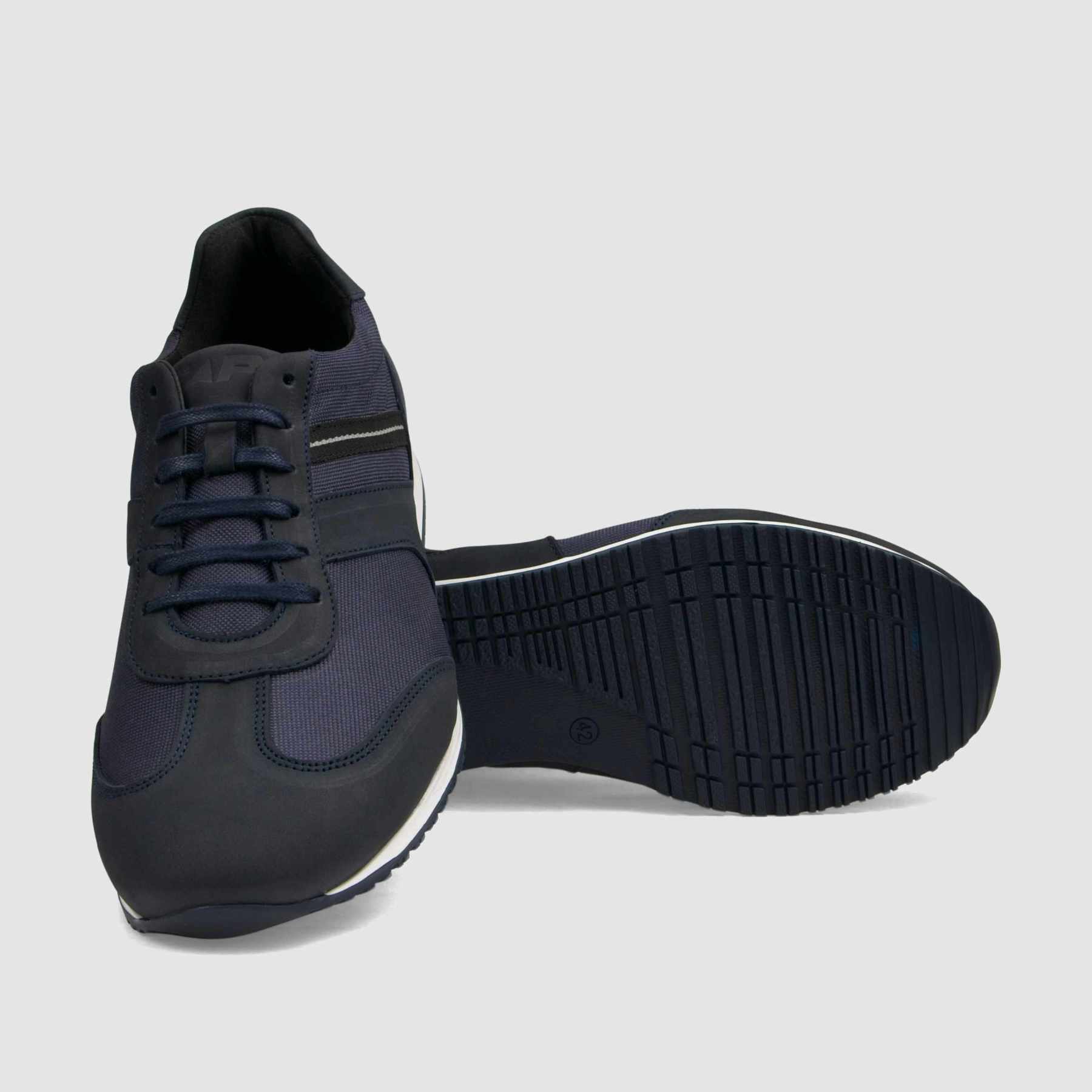 Trampki TAPI E - 7387 granatowa nubukowa skóra - TAPI nero - Sneakersy i sportowe - Granatowy - 4