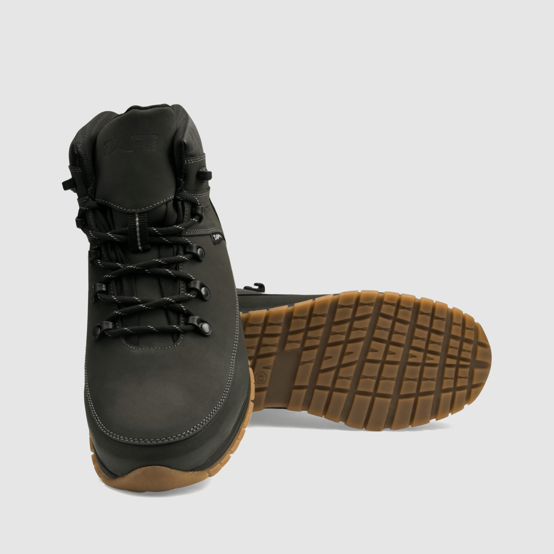 Trzewik trekkingowy TAPI B - 9200 szara nubukowa skóra - TAPI nero - Trzewiki trekkingowe męskie - Szary - 4