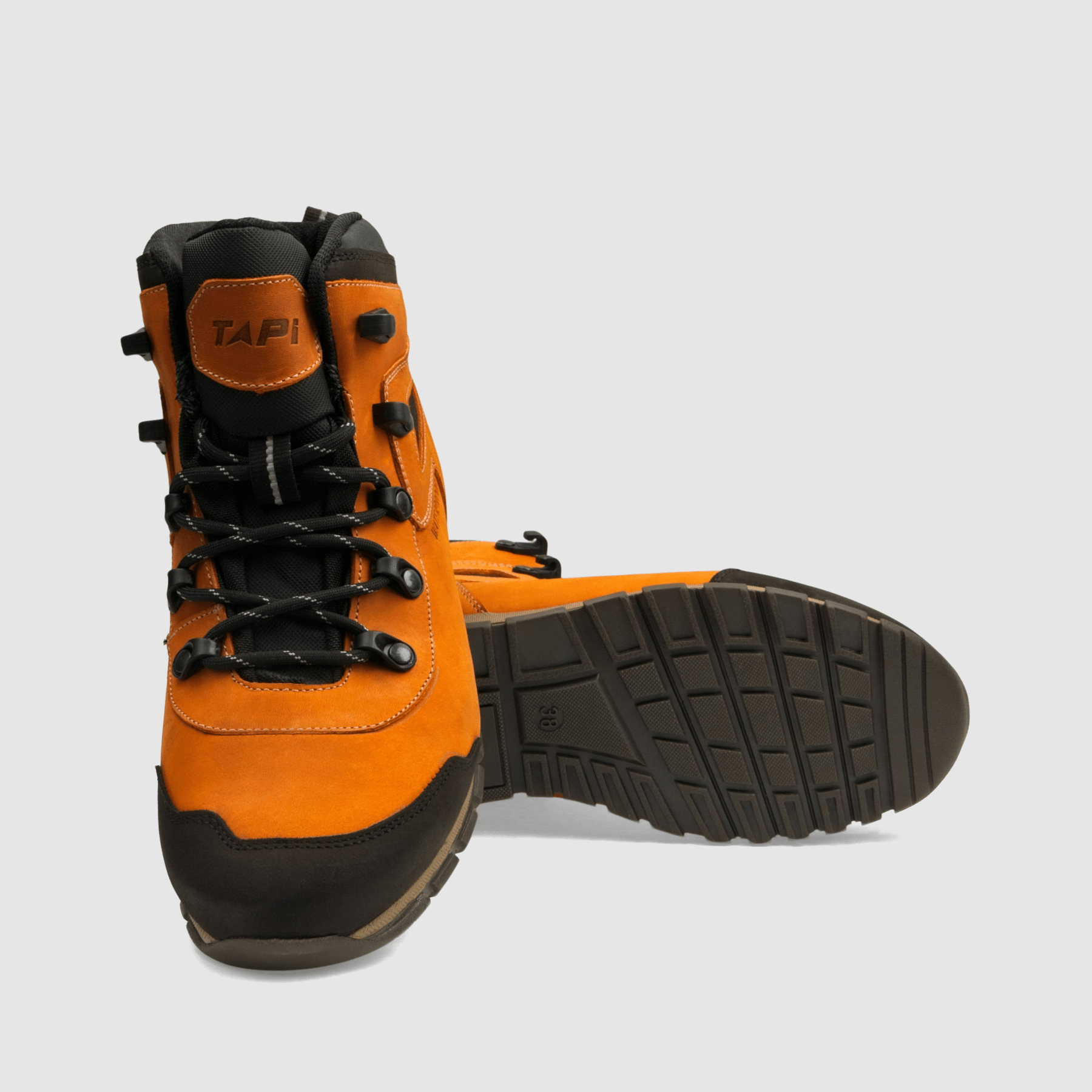 Trzewik trekkingowy TAPI E - 9154 pomarańczowa nubukowa skóra - TAPI nero - Trzewiki trekkingowe męskie - Pomarańcza - 4