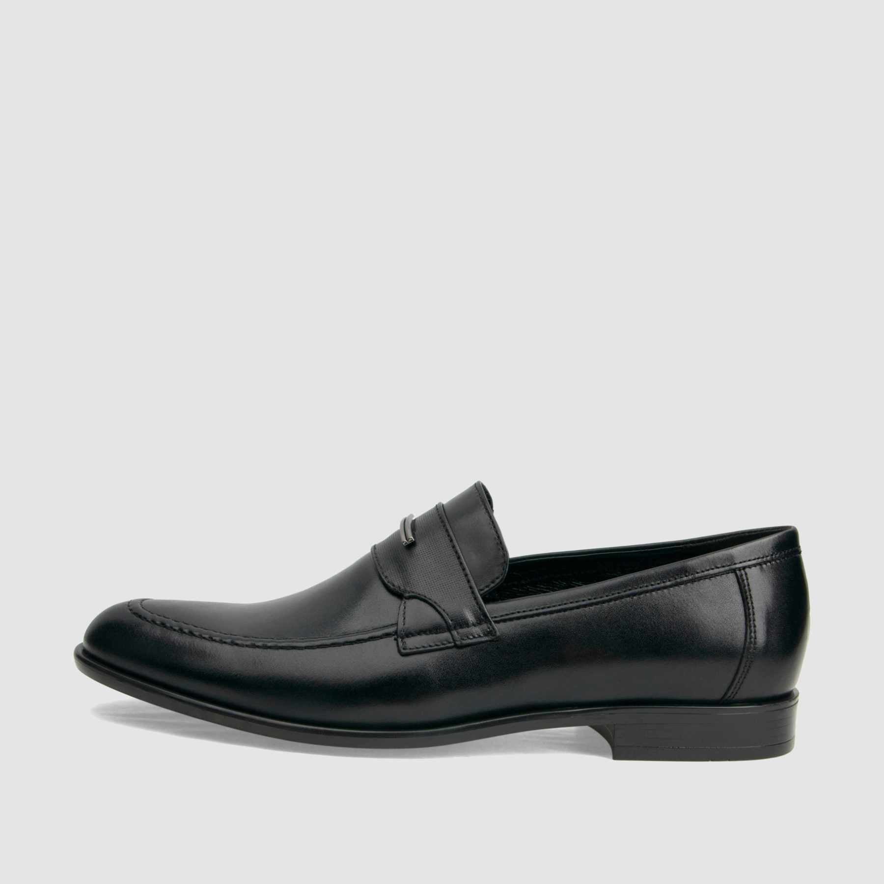 Półbut wizytowy TAPI B-6751 czarna licowa skóra - loafers