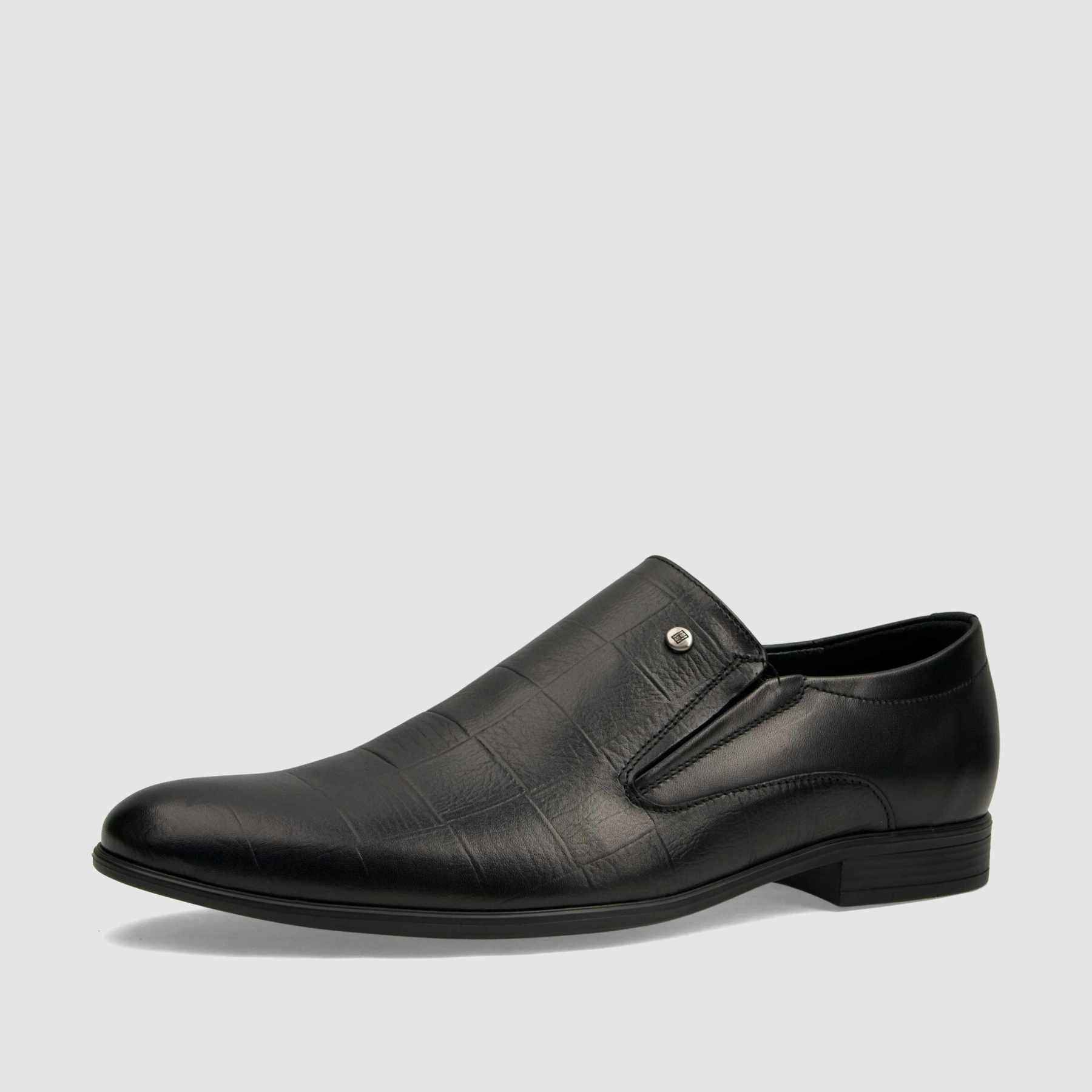 TAPI BD-6048 formal shoe, black, embossed grain leather