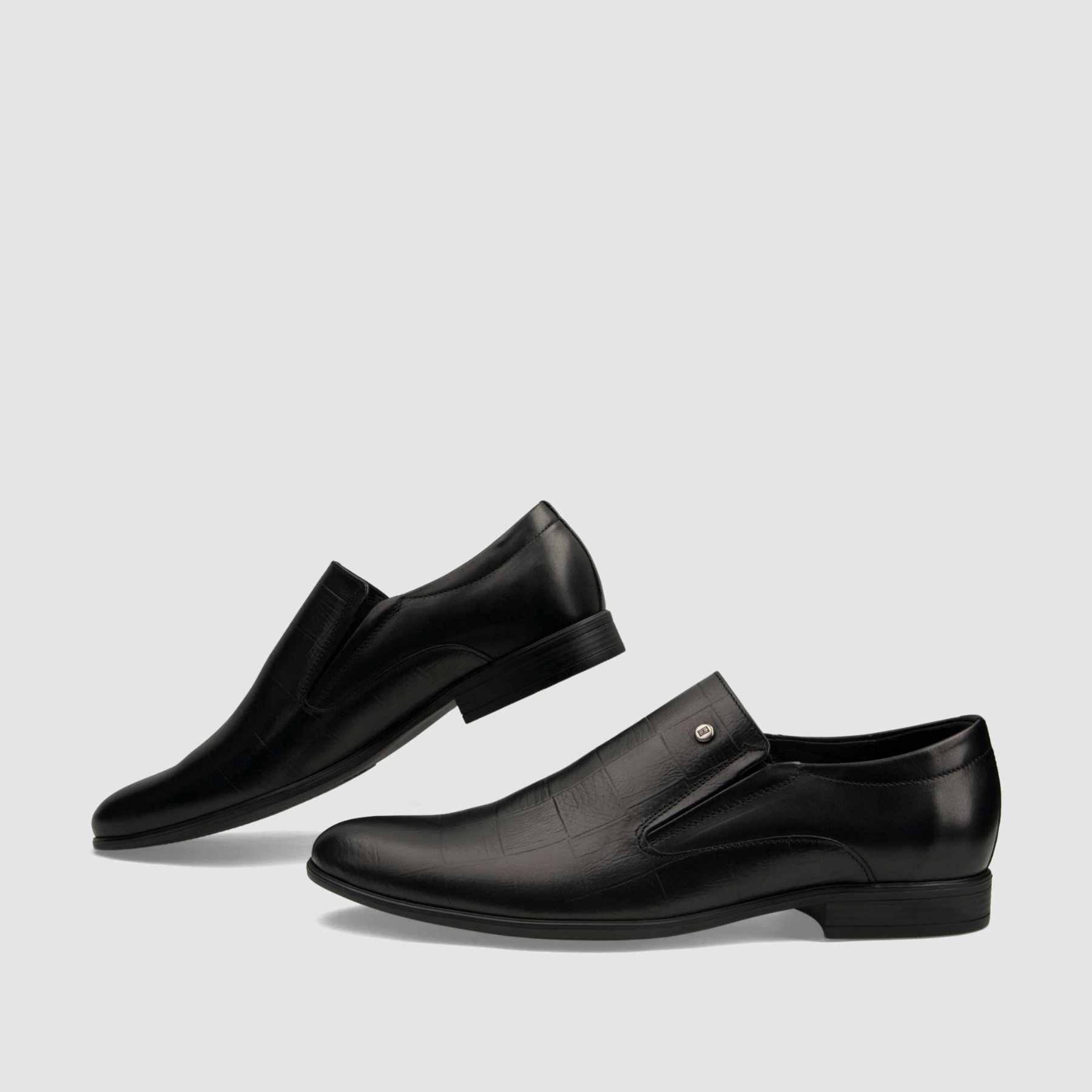 TAPI BD-6048 formal shoe, black, embossed grain leather