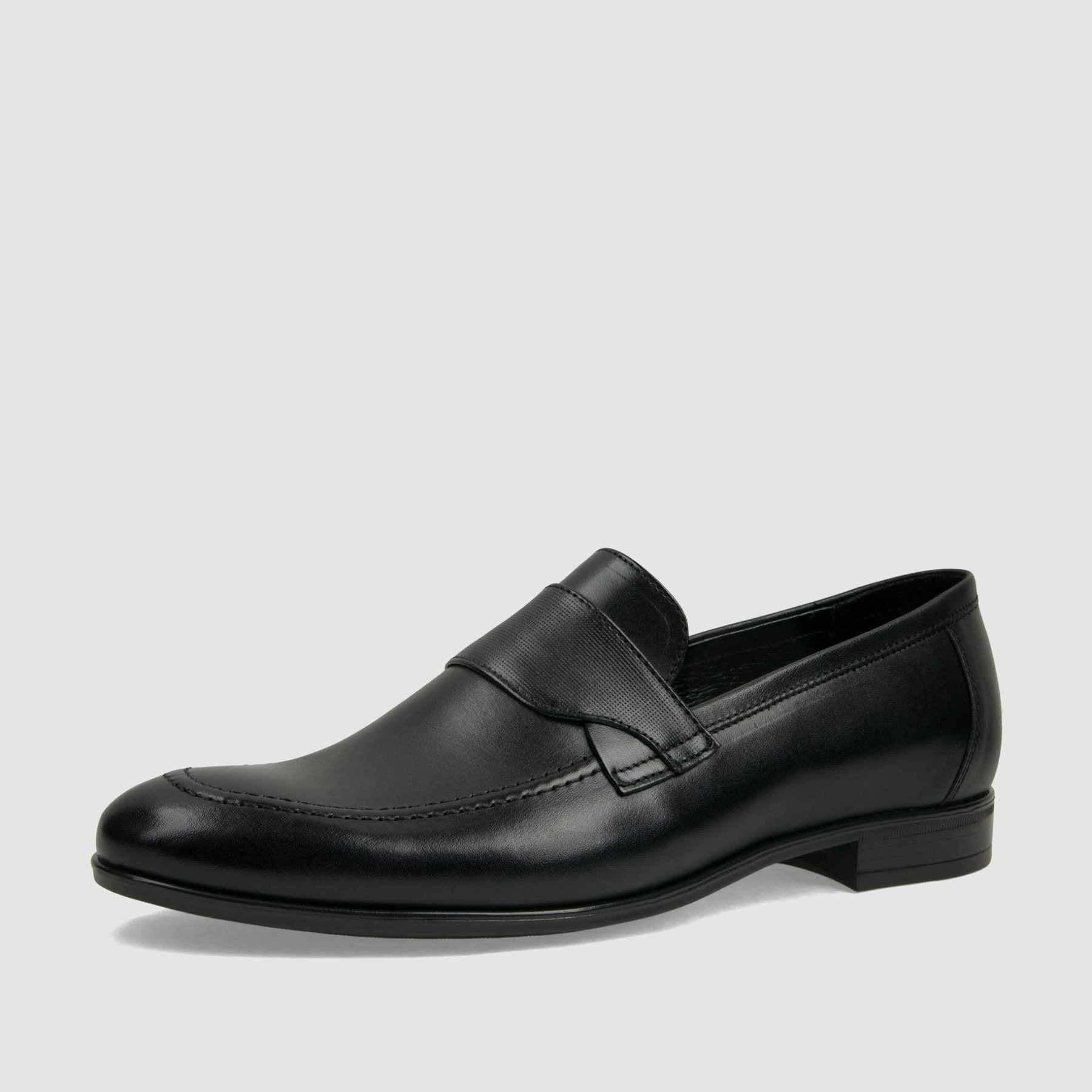 Loafers TAPI H-7101 czarna licowa skóra