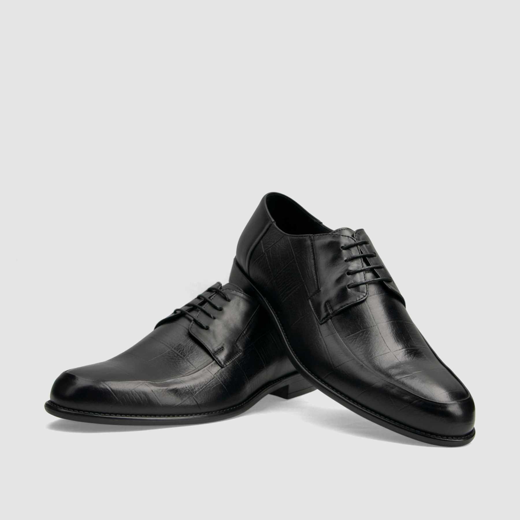 TAPI H-7138 formal shoe, black, grain embossed leather