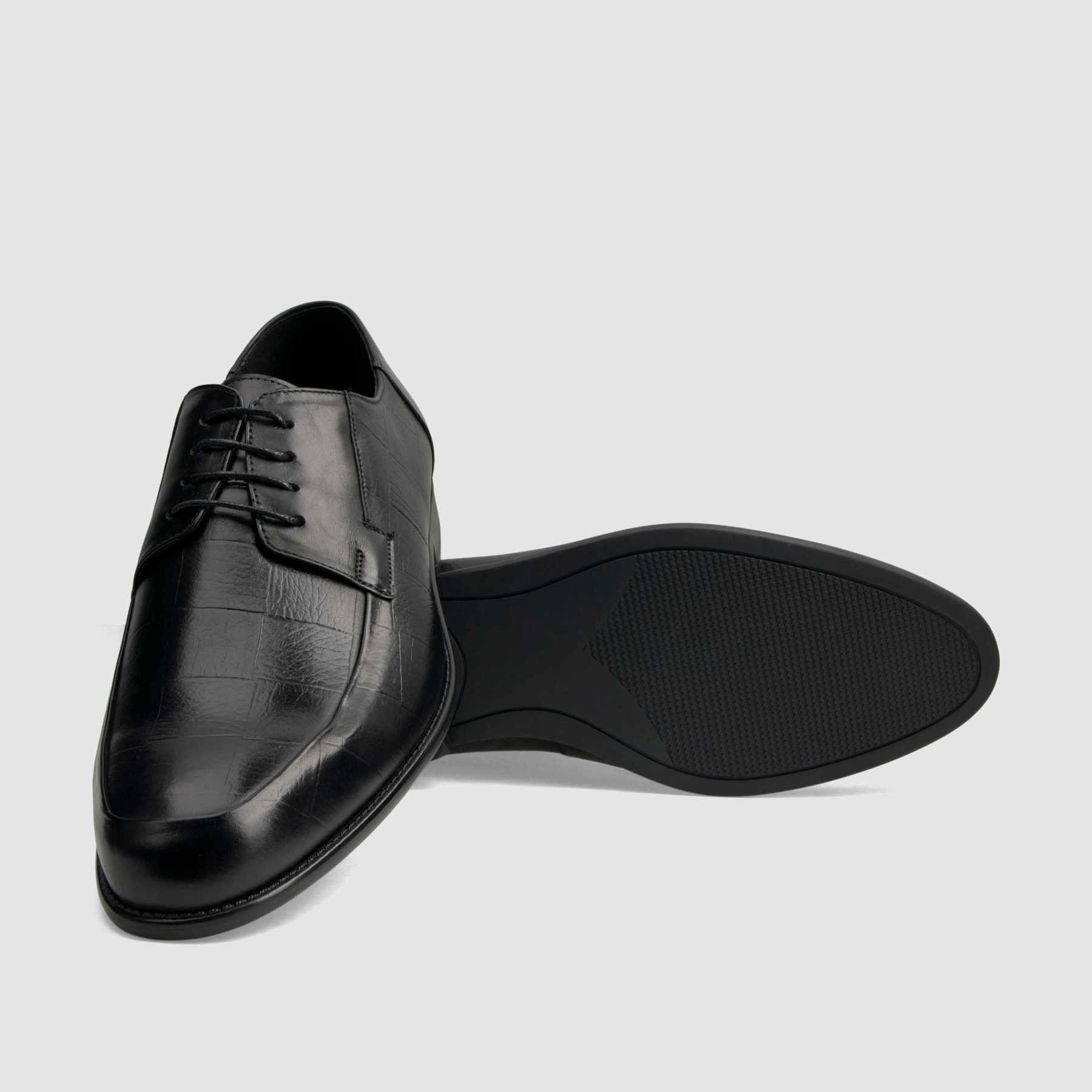 TAPI H-7138 formal shoe, black, grain embossed leather