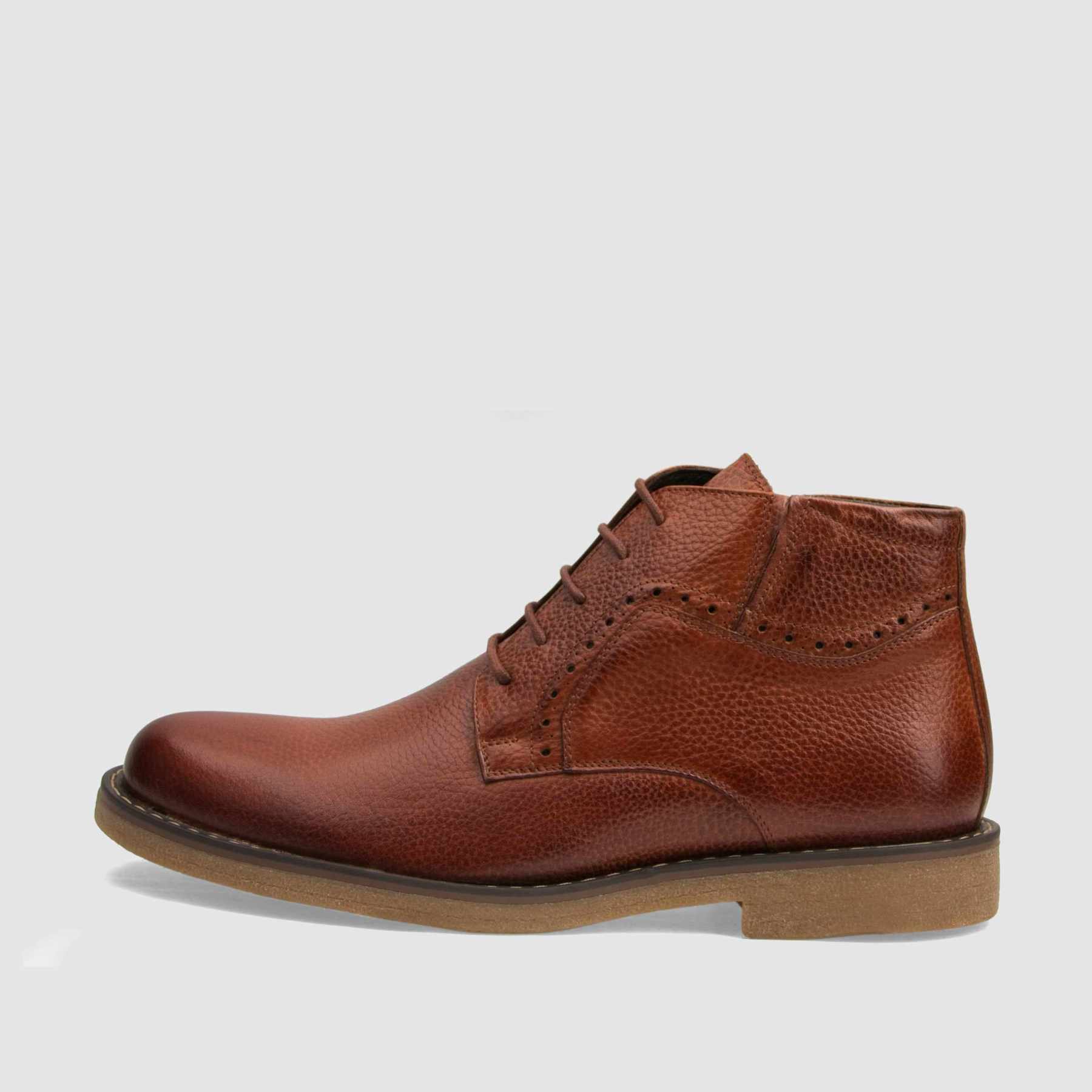 Elegant ankle boot TAPI I-2297 brown grain embossed leather