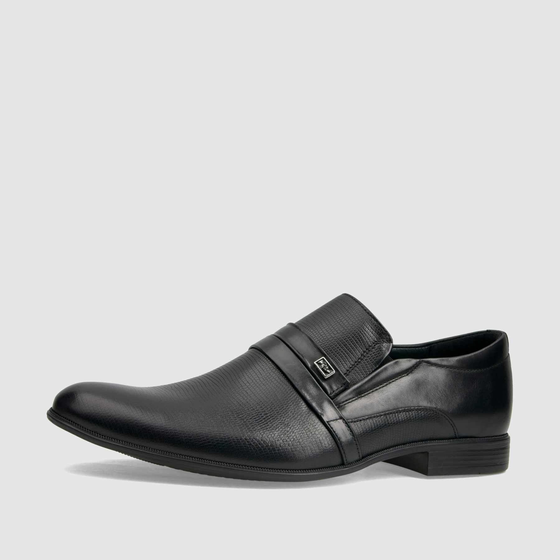 Formal shoe TAPI U-4318 black smooth leather with embossing