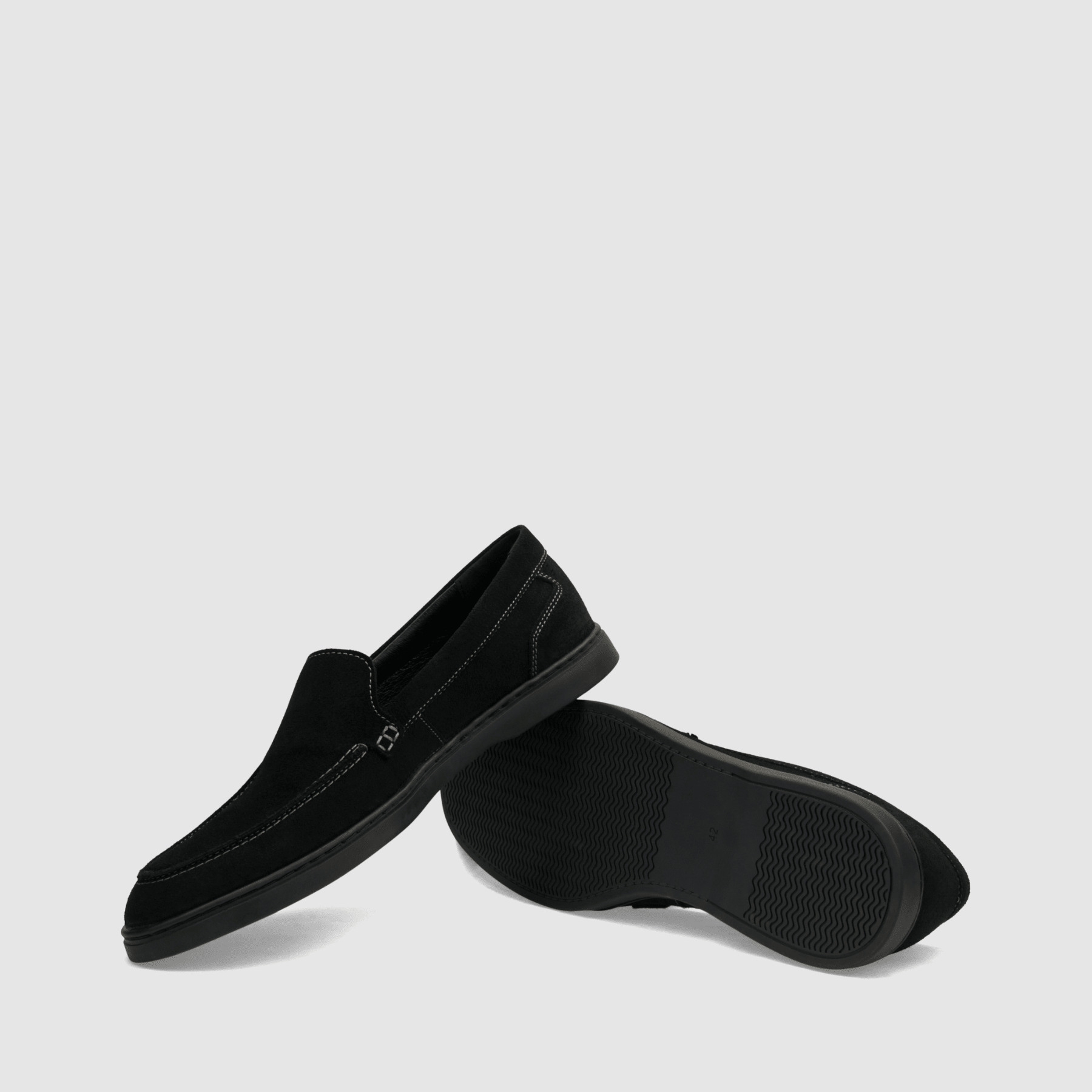 Loafers TAPI B - 7676 - czarna welurowa skóra - TAPI nero - Czarny - 7