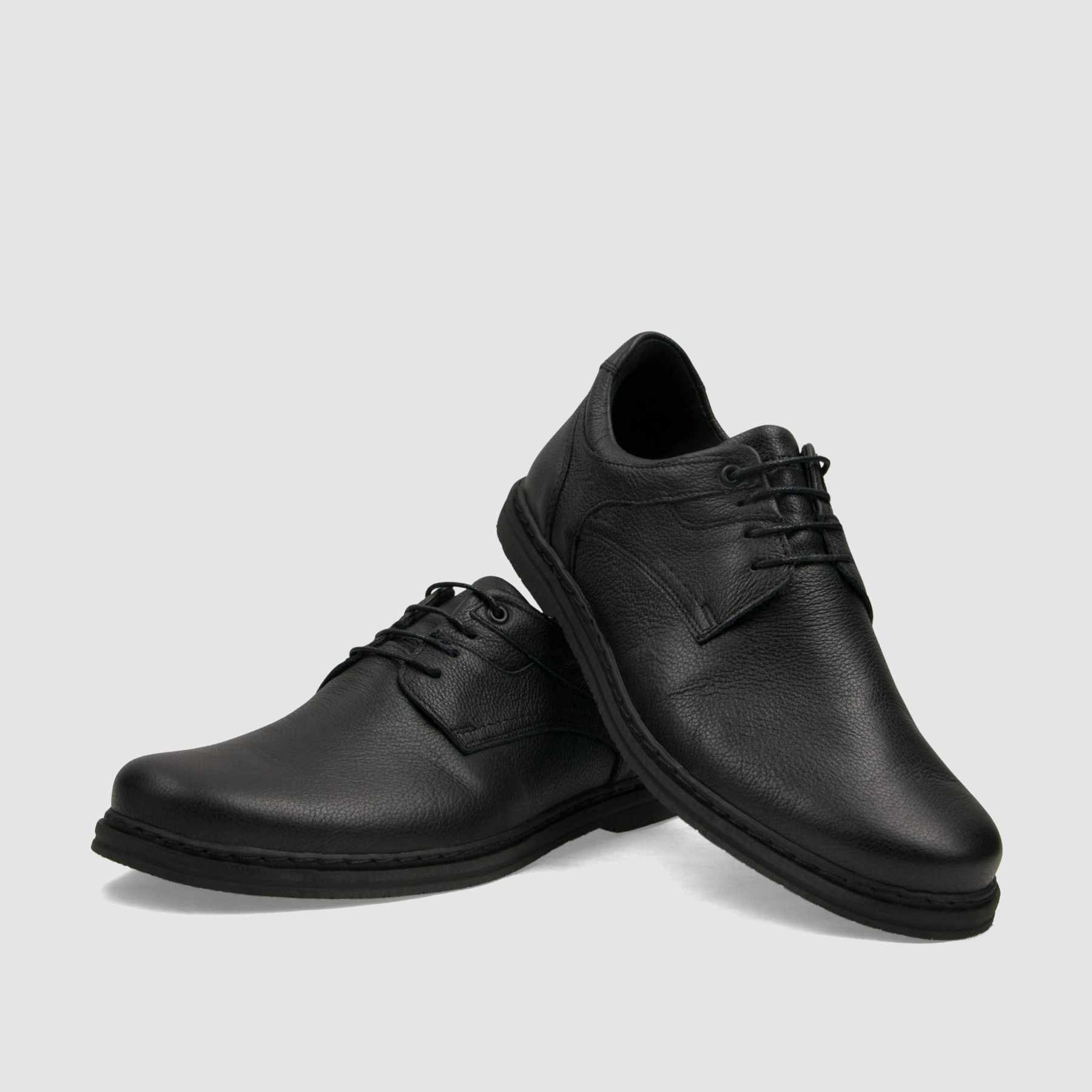 Półbut casual TAPI C - 7627 czarna licowa skóra - TAPI nero - Półbuty casual sznurowane - Czarny - 3