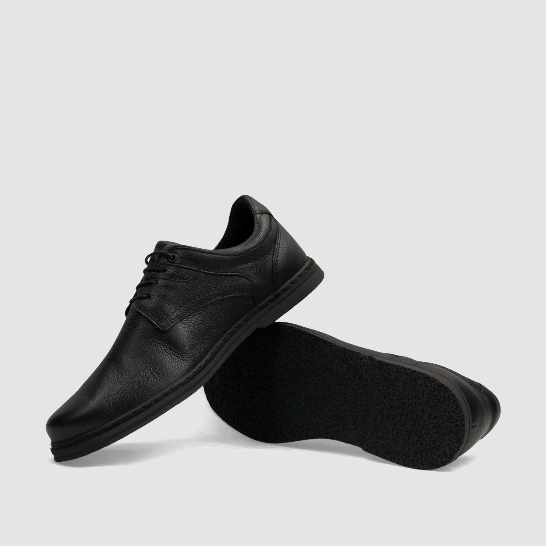 Półbut casual TAPI C - 7627 czarna licowa skóra - TAPI nero - Półbuty casual sznurowane - Czarny - 7
