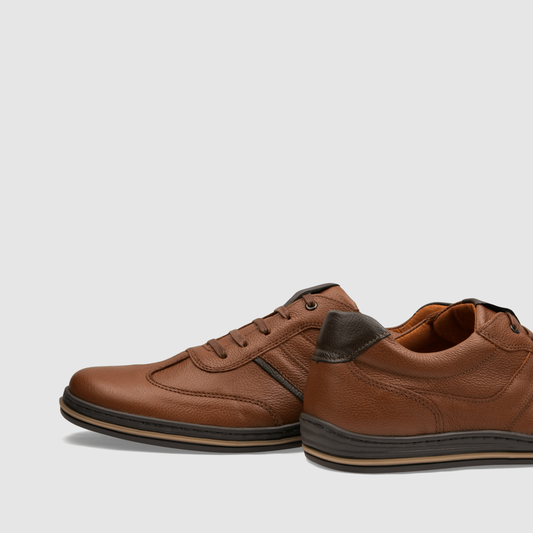 Półbut casual TAPI T - 7637 brązowa licowa skóra - TAPI nero - Brąz - 5