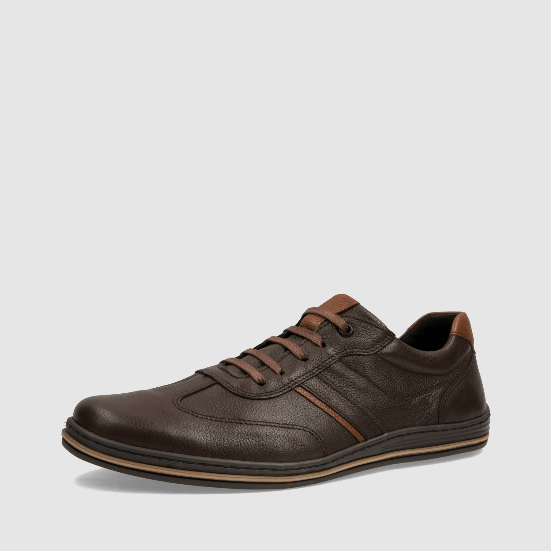 Półbut casual TAPI U - 7637 ciemno brązowa skóra licowa - TAPI nero - Brązowy - 1