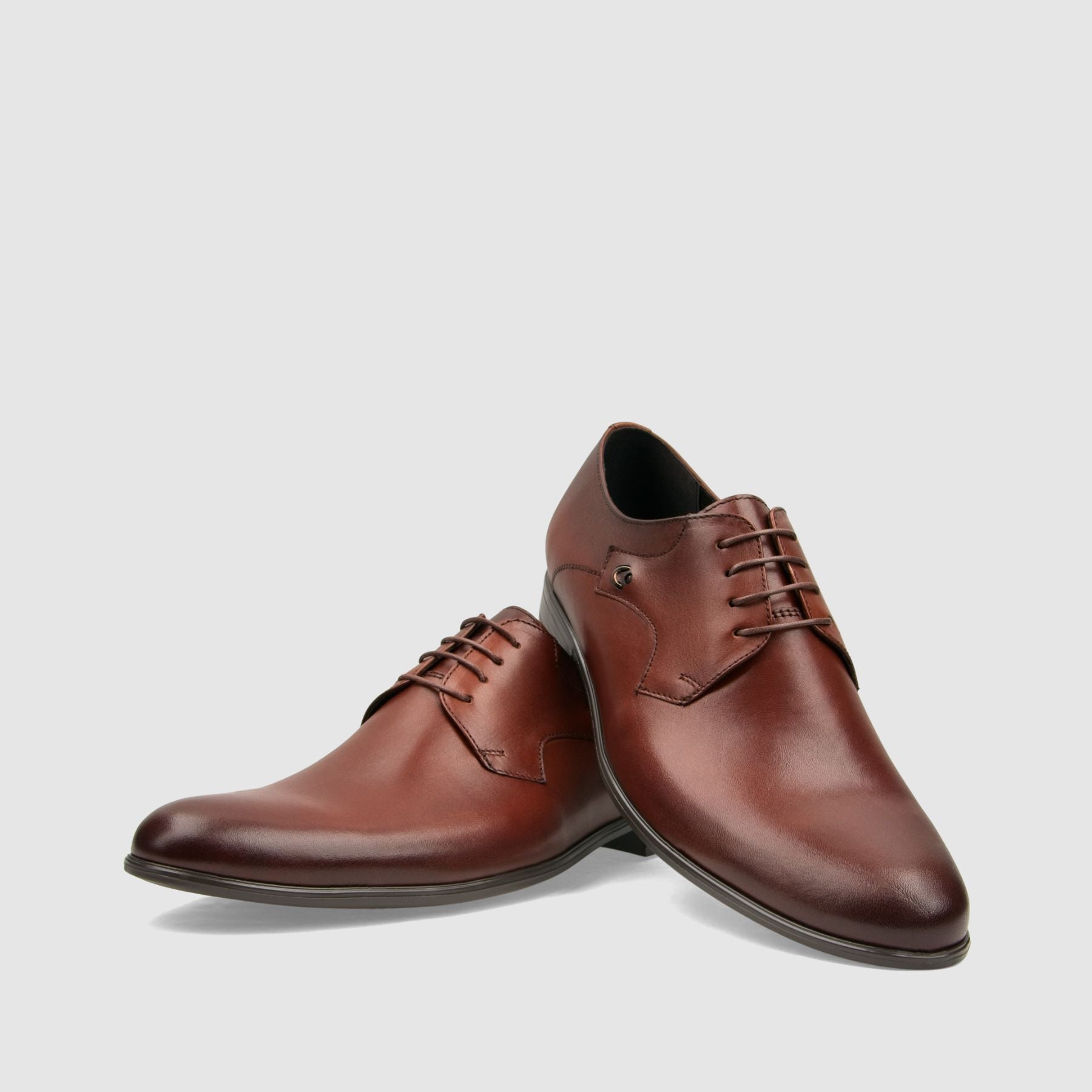 Półbut wizytowy TAPI A - 7582 brązowa licowa skóra - TAPI nero - Półbuty eleganckie sznurowane - Brązowy - 3