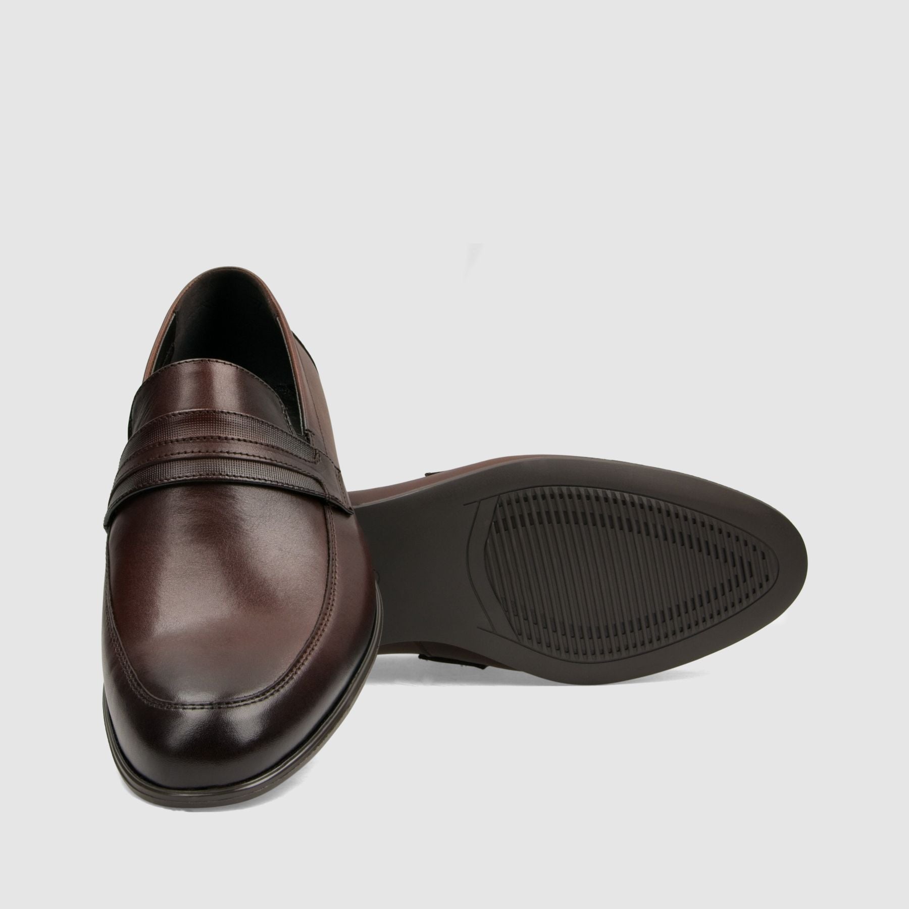 Półbut wizytowy TAPI B - 7680 ciemno brązowa licowa skóra - TAPI nero - Półbuty eleganckie wzuwane - Brązowy - 4