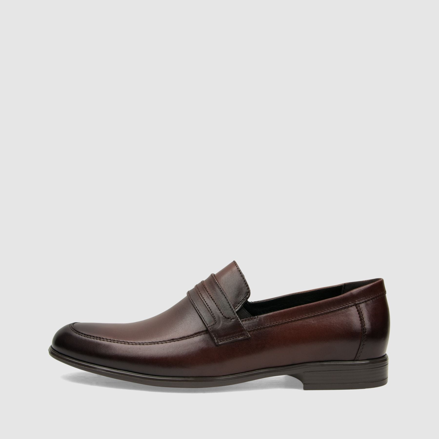 Półbut wizytowy TAPI B - 7680 ciemno brązowa licowa skóra - TAPI nero - Półbuty eleganckie wzuwane - Brązowy - 2