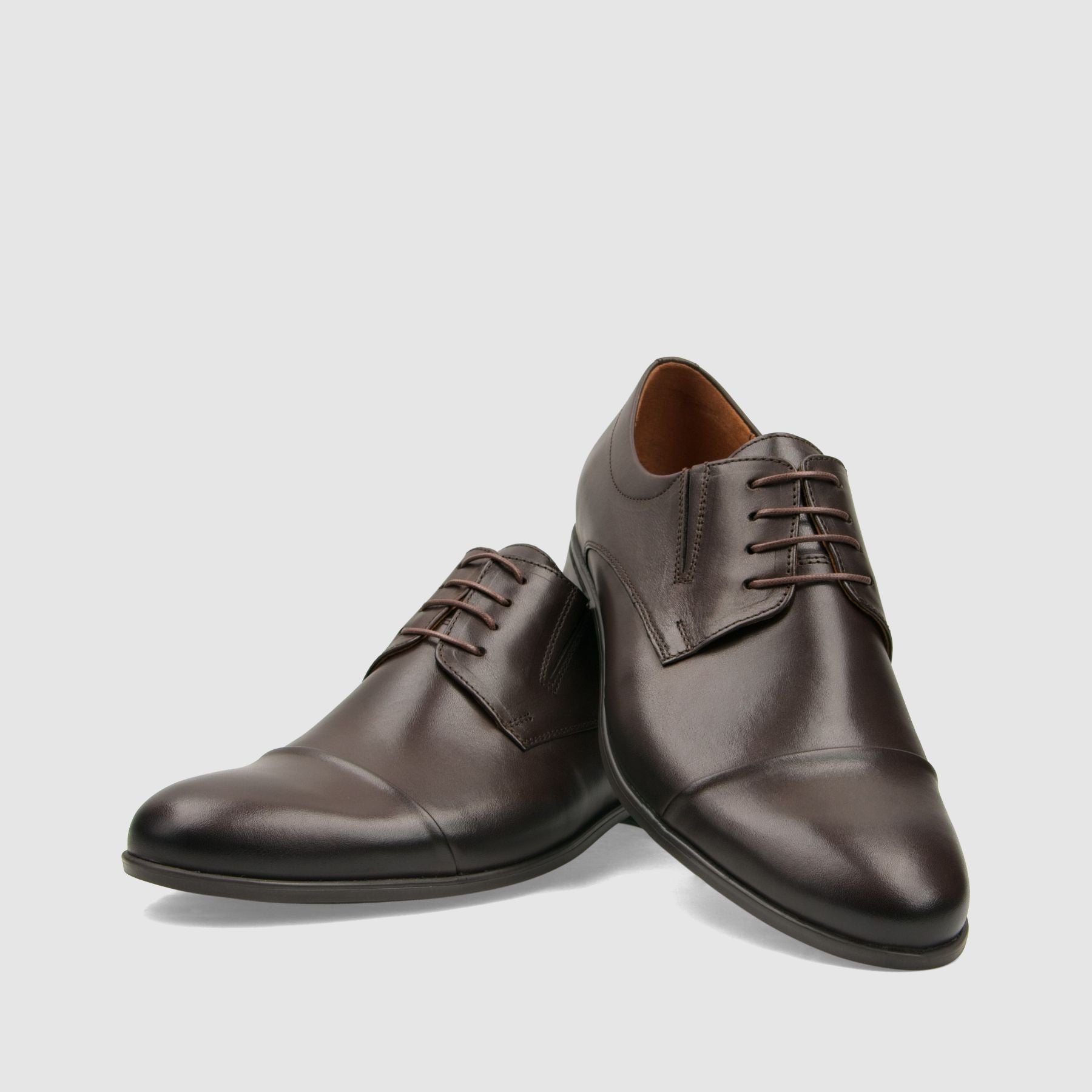 Półbut wizytowy TAPI C - 7700 ciemno brązowa licowa skóra - TAPI nero - Półbuty eleganckie sznurowane - Brązowy - 3