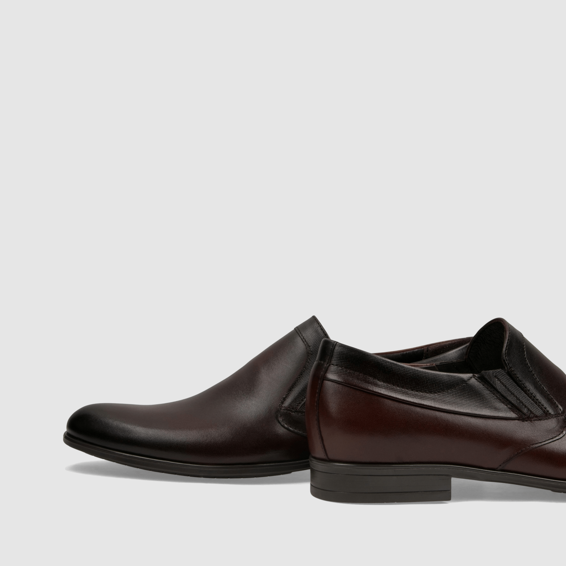 Półbut wizytowy TAPI D - 6608 bordowa licowa skóra - TAPI nero - Półbuty eleganckie wzuwane - Bordowy - 5