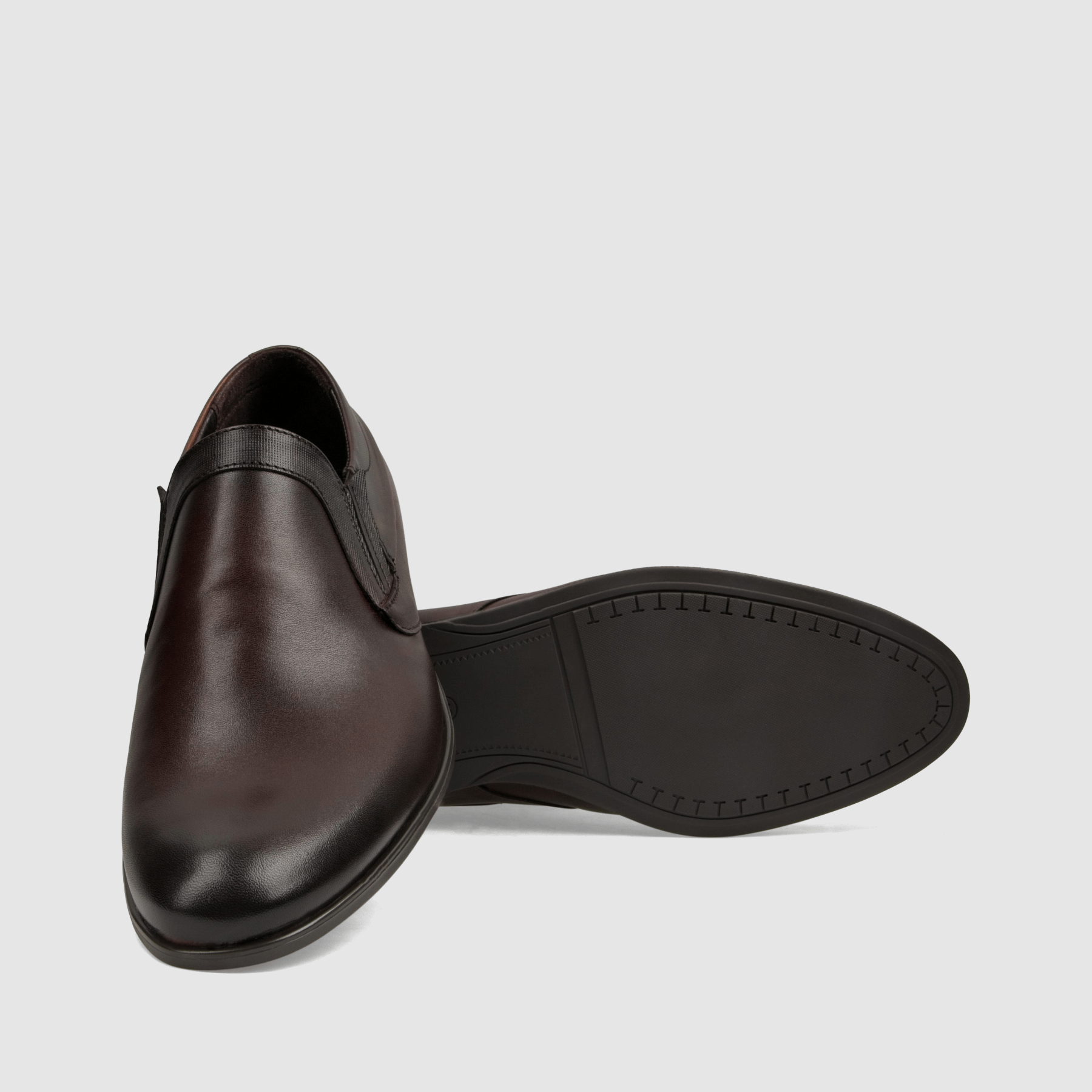 Półbut wizytowy TAPI D - 6608 bordowa licowa skóra - TAPI nero - Półbuty eleganckie wzuwane - Bordowy - 4