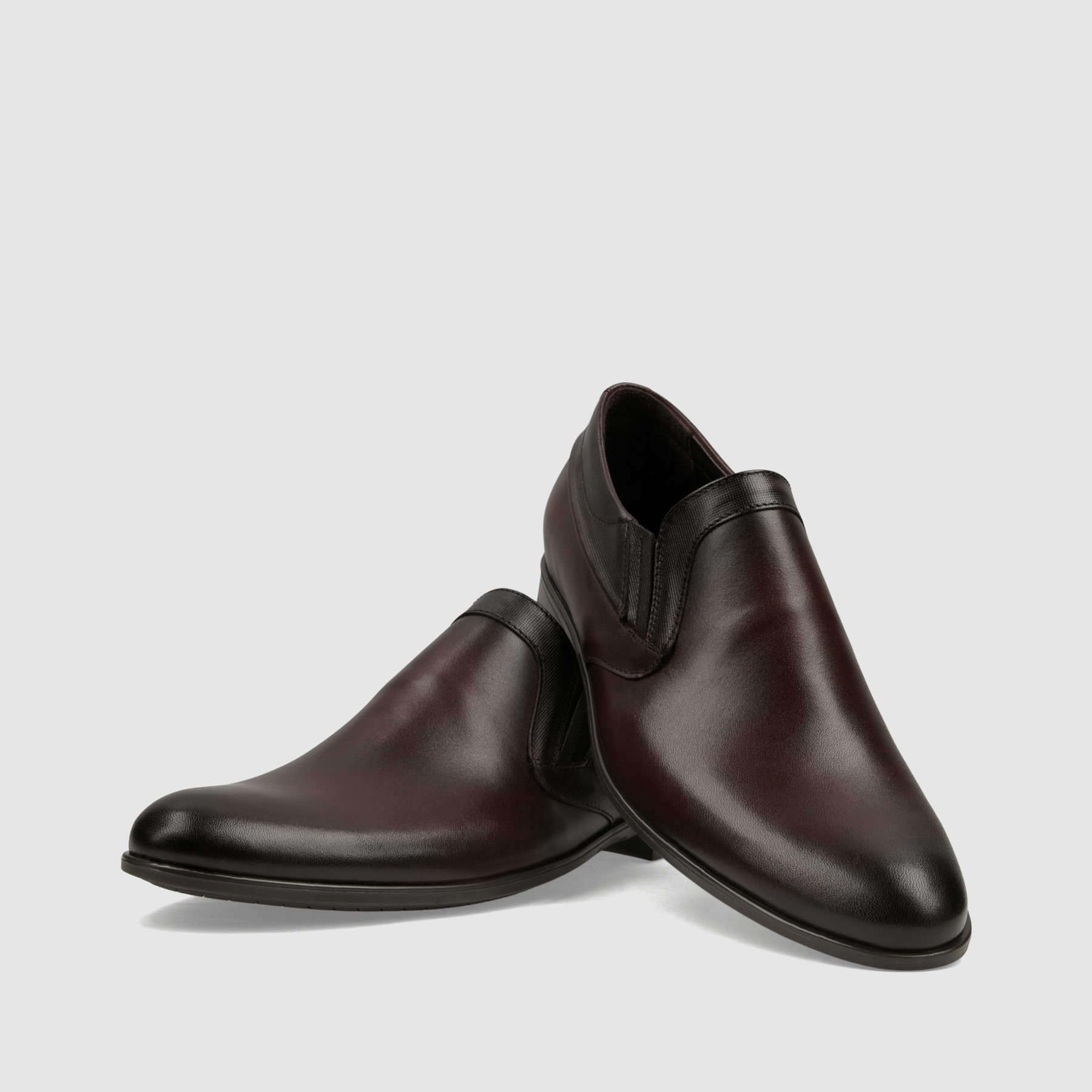 Półbut wizytowy TAPI D - 6608 bordowa licowa skóra - TAPI nero - Półbuty eleganckie wzuwane - Bordowy - 3