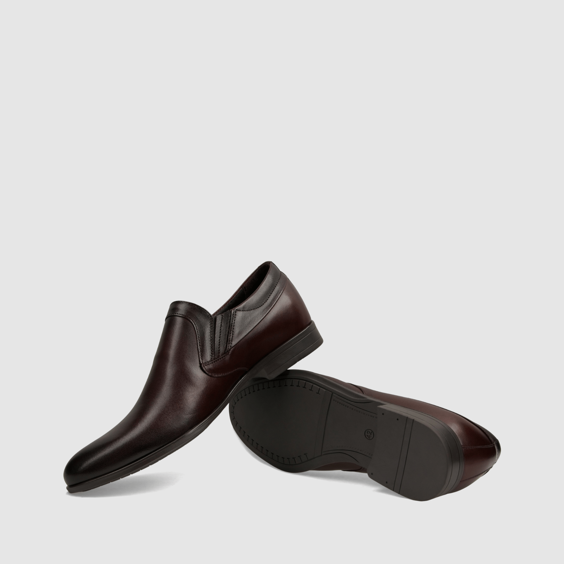 Półbut wizytowy TAPI D - 6608 bordowa licowa skóra - TAPI nero - Półbuty eleganckie wzuwane - Bordowy - 7