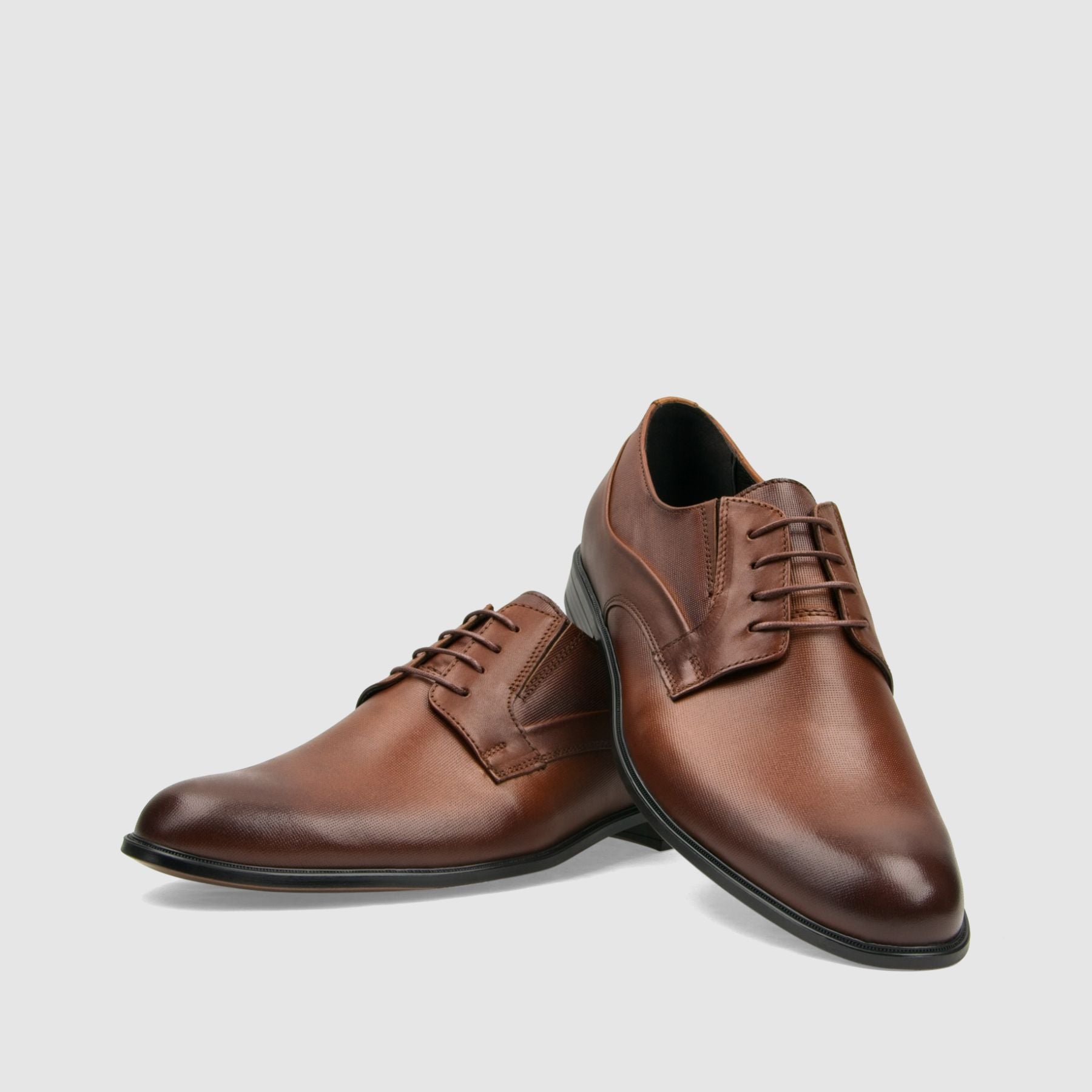 Półbut wizytowy TAPI D - 7494 brązowa licowa skóra - TAPI nero - Półbuty eleganckie sznurowane - Brązowy - 3