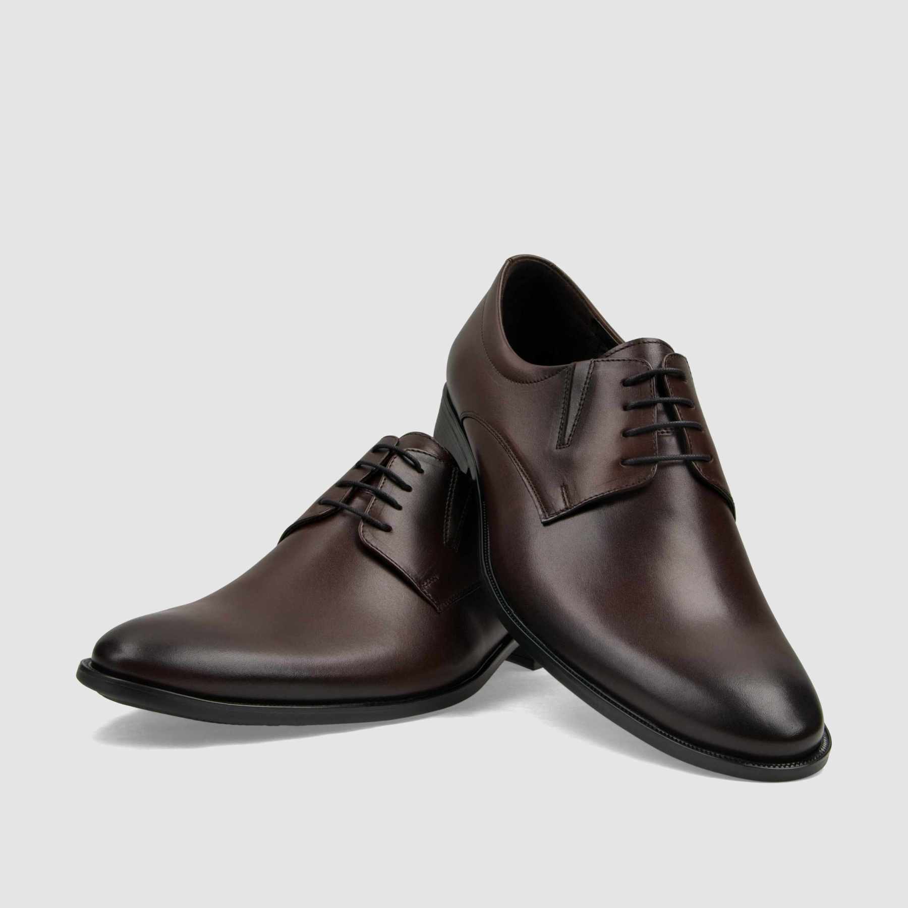 Półbut wizytowy TAPI H - 4928 bordowa licowa skóra - TAPI nero - Półbuty eleganckie sznurowane - Bordowy - 3