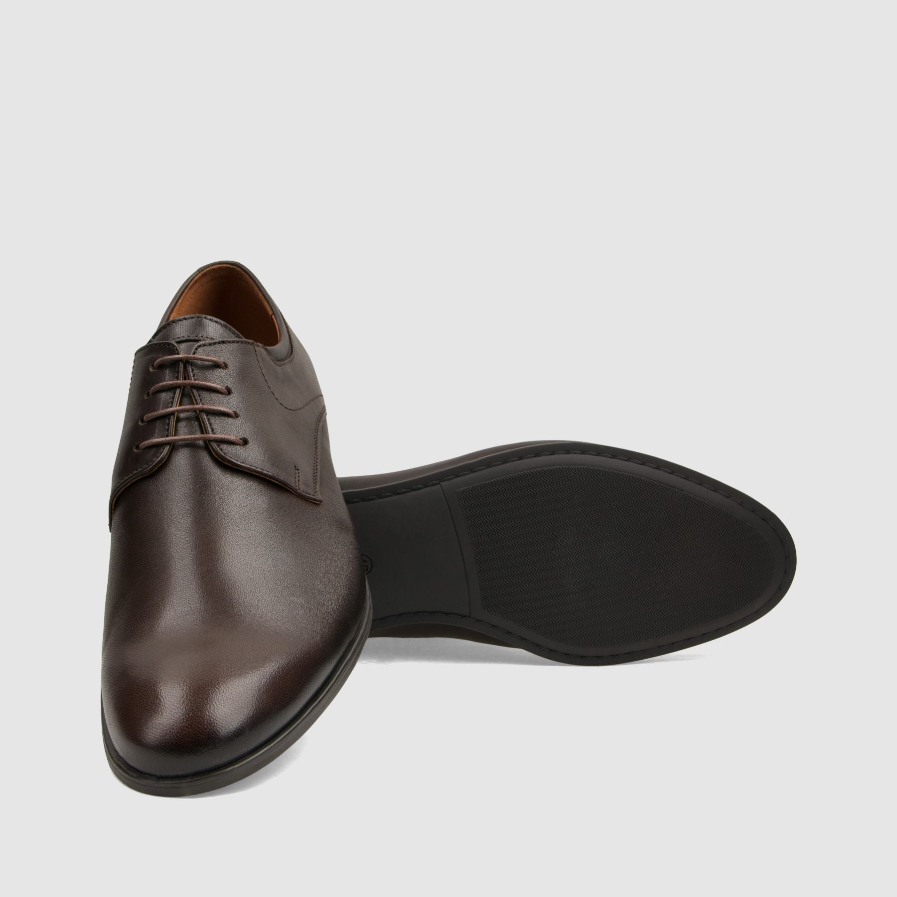 Półbut wizytowy TAPI O - 6586 ciemno brązowa licowa skóra - TAPI nero - Półbuty eleganckie sznurowane - Brązowy - 4
