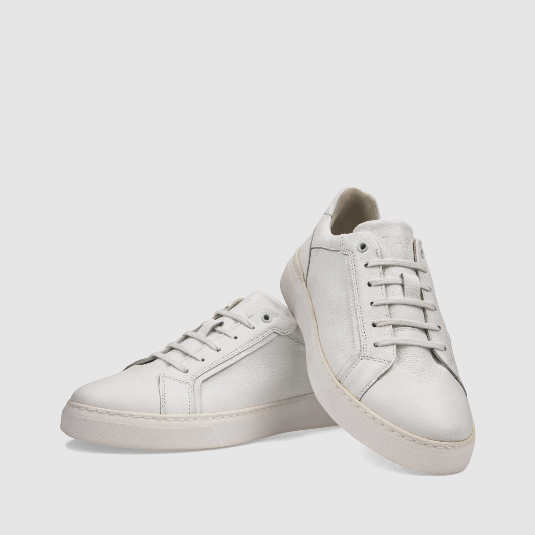 Trampki TAPI A - 7460 Biała licowa skóra - TAPI nero - Sneakersy i sportowe - Białe - 3