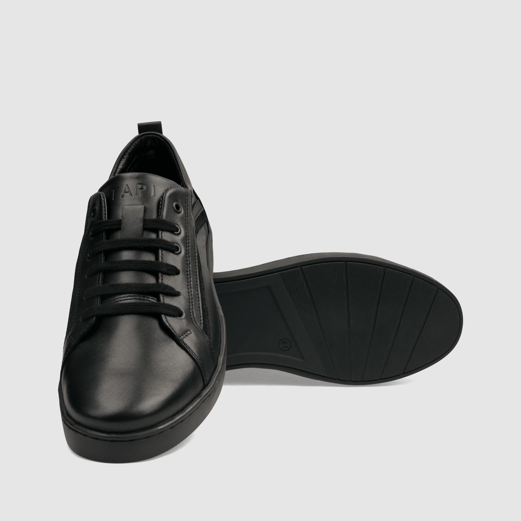 Trampki TAPI B - 7709 czarna licowa skóra - TAPI nero - Czarny - 4