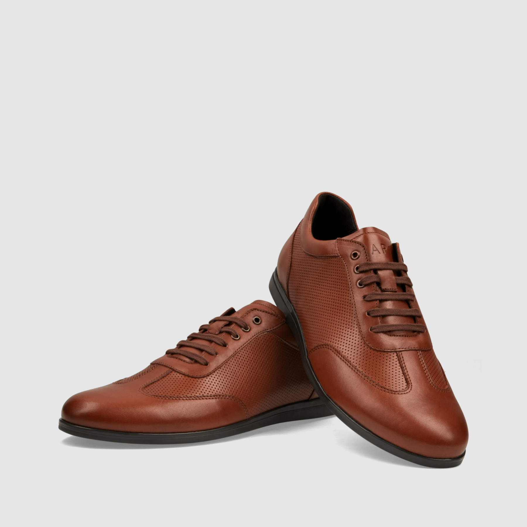 Trampki TAPI G - 7636 Brązowa licowa skóra - TAPI nero - Sneakersy i sportowe - Brązowy - 3