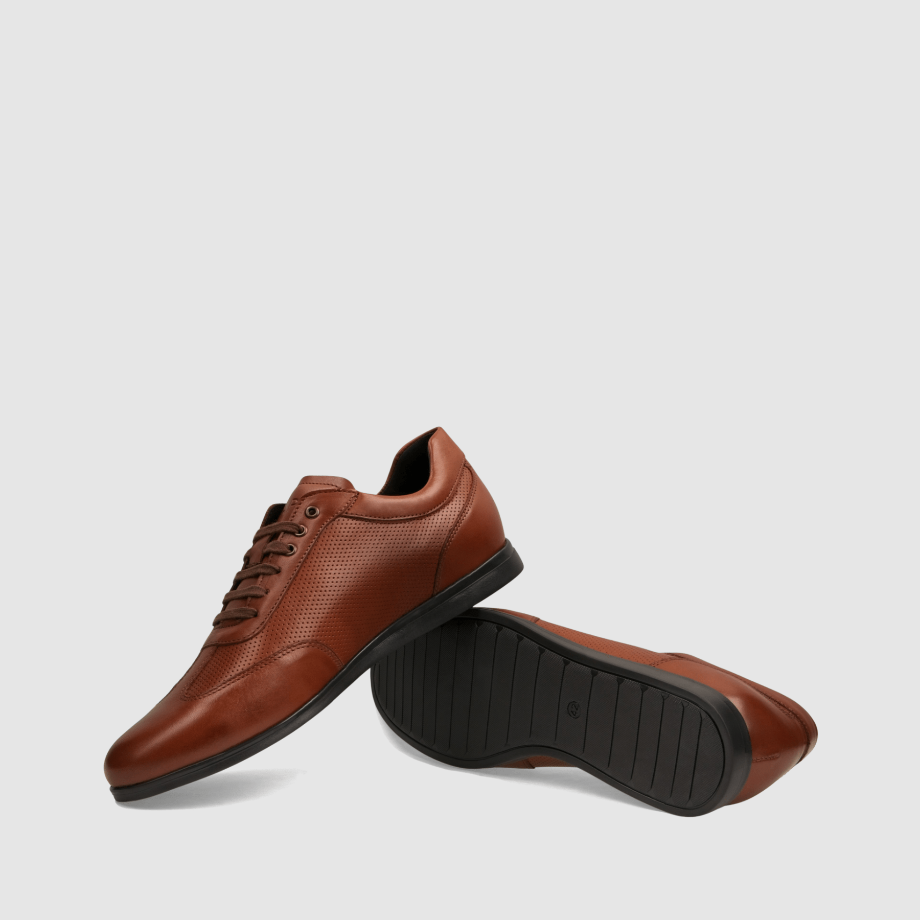 Trampki TAPI G - 7636 Brązowa licowa skóra - TAPI nero - Sneakersy i sportowe - Brązowy - 7