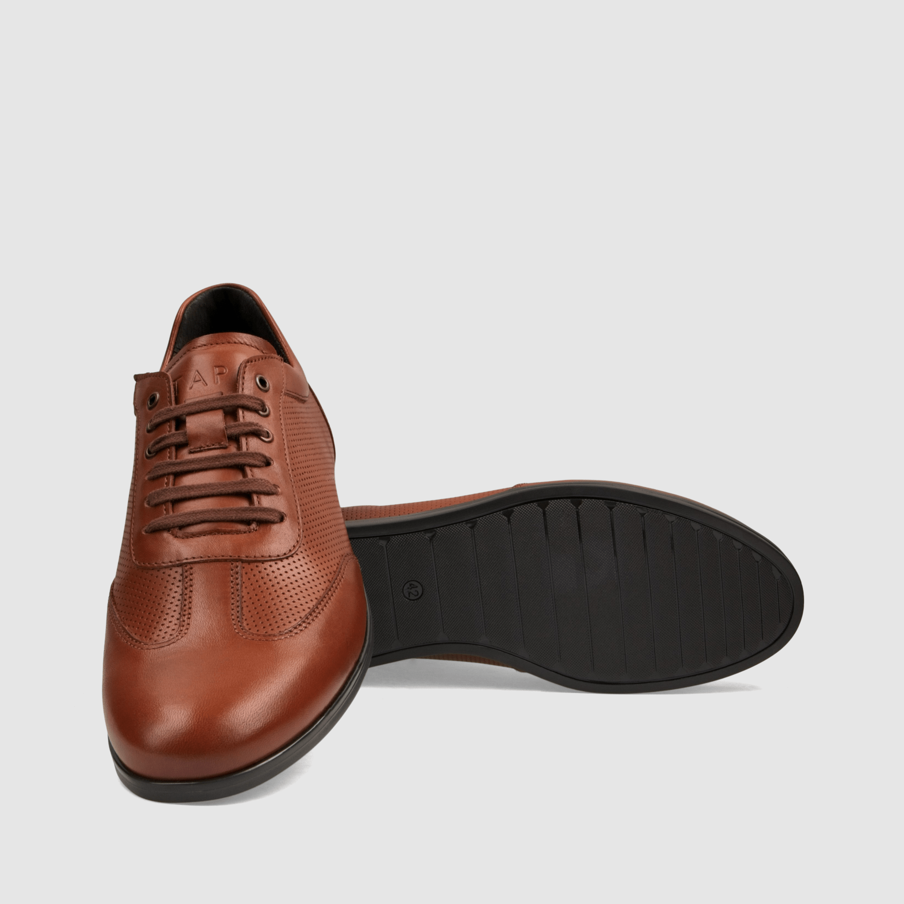 Trampki TAPI G - 7636 Brązowa licowa skóra - TAPI nero - Sneakersy i sportowe - Brązowy - 4
