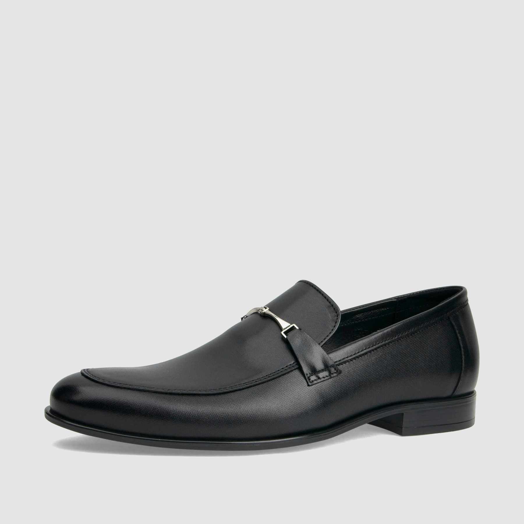 Loafers TAPI A-7358 czarna licowa skóra